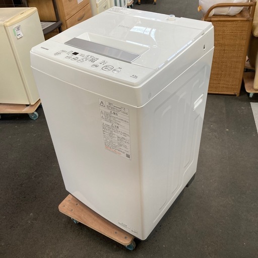 洗濯機　東芝　4.5キロ　2021年製