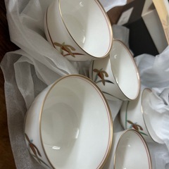 香蘭社　湯飲み 5個セット 花模様 陶器の画像
