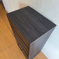 未使用訳あり カウンター下収納チェスト 幅45cm 4段 ブラック 背面化粧仕上げ キッチン キッチン収納 ラック サイドボード 窓下 引出しの画像