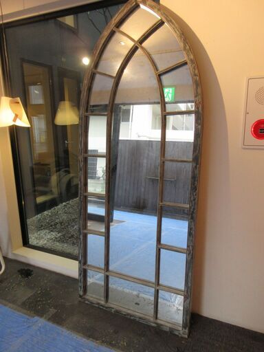 大型ミラー ピースミラー  鏡  北欧 おしゃれ 古材 幅 90cm 奥行き 5.5cm 高さ 220cm