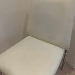 ダイニングチェア　三脚セット　合皮　ホワイトの画像