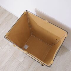 新品未使用 廃盤 ポッシュポッシュ キャスターワゴンL マスタード 洗濯物の画像