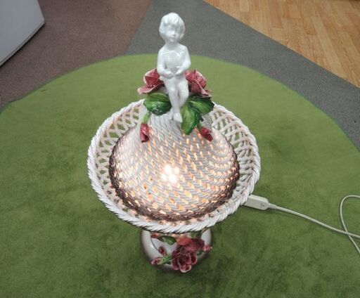卓上ライト 陶器 高さ62㎝ ロココ アールヌーヴォー 口金E14 スタンドライト 西岡店