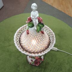 卓上ライト 陶器 高さ62㎝ ロココ アールヌーヴォー 口金E14 スタンドライト 西岡店の画像