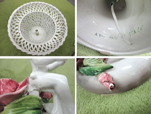 卓上ライト 陶器 高さ62㎝ ロココ アールヌーヴォー 口金E14 スタンドライト 西岡店