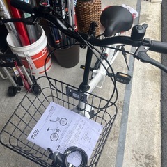 (DI) 20インチ AIJYU サイクル 折りたたみ 自転車 防犯登録解除済 THREE STONE 6段変速 カゴ•カギ付き サドルきれい！ 中古？　美品 ④の画像