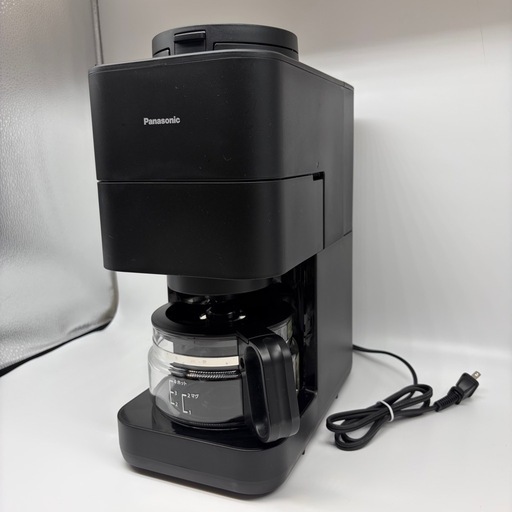 パナソニック コーヒーメーカー 全自動 ミル付き 沸騰浄水機能 デカフェ豆コース搭載 ブラック NC-A58-K