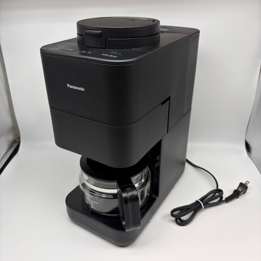パナソニック コーヒーメーカー 全自動 ミル付き 沸騰浄水機能 デカフェ豆コース搭載 ブラック NC-A58-K
