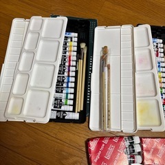 アクリルパレット 絵の具 筆 　3セット    の画像