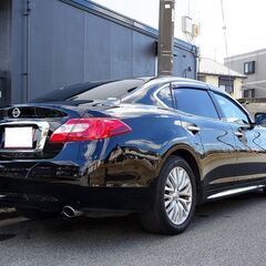 車検満タン 29年式 シーマハイブリッド VIP エマージェンシーブレーキ レーダークルーズ HDDナビ フルセグTV Bluetooth アラウンドビューモニター インテリキー サンルーフ 黒本革シート シートヒーター シートクーラー HID ETCの画像