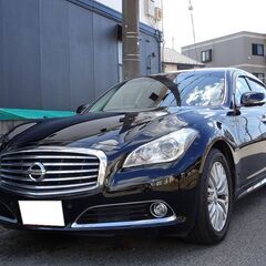 車検満タン 29年式 シーマハイブリッド VIP エマージェンシーブレーキ レーダークルーズ HDDナビ フルセグTV Bluetooth アラウンドビューモニター インテリキー サンルーフ 黒本革シート シートヒーター シートクーラー HID ETCの画像