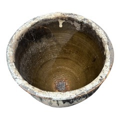 昭和レトロ 陶器製 焼物 仙台堤焼 壺 水鉢 睡蓮鉢 メダカ鉢 金魚鉢 盆栽鉢の画像