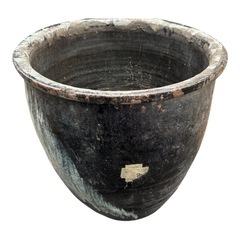 昭和レトロ 陶器製 焼物 仙台堤焼 壺 水鉢 睡蓮鉢 メダカ鉢 金魚鉢 盆栽鉢の画像