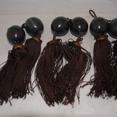 [1618] 風鎮　高級美石 　3個セット　掛け軸　レトロ　黒色の画像