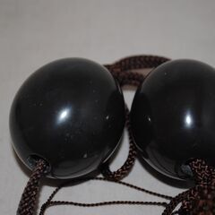 [1618] 風鎮　高級美石 　3個セット　掛け軸　レトロ　黒色の画像