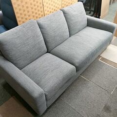 3人掛けソファ オットマン付き 幅185cm ファブリック 布製 グレー 3P L字ソファ 家具 長椅子 ソファー 札幌 北20条店の画像