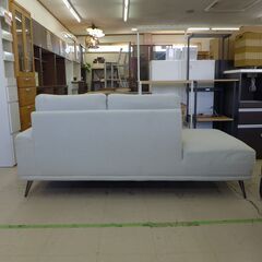 中古品　ニトリ3人掛けカウチソファー　片肘アーム　ホワイト 公田店の画像