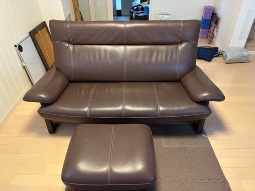 本革ソファ&フットスツール