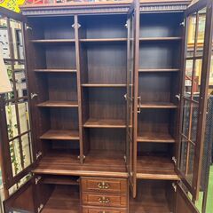 【愛品館八千代店】IDF太田長　アンティーク調　3枚扉書棚の画像