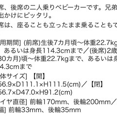 2人乗りベビーカー　グレコの画像