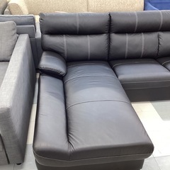 ✨春日市✨リサイクルマート✨定価136,800円✨本革カウチソファ ソファー ホワイトステッチ レザーの画像