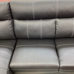 ✨春日市✨リサイクルマート✨定価136,800円✨本革カウチソファ ソファー ホワイトステッチ レザーの画像