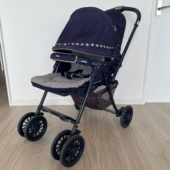 Aprica（アップリカ）ベビーカー／両対面式／ギンガムチェック柄／動作良好の画像