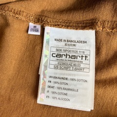 M2510-234 carhartt Tシャツ 半袖 キャメル 中古美品　の画像