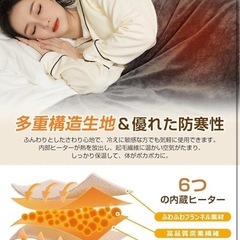 【新品未使用】USB給電式 電気毛布 掛け敷き兼用 7箇所発熱 ポンチョの画像