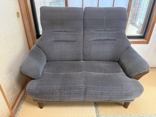 【美品】2人掛けソファ　ハイバック　コンパクト　シンプル