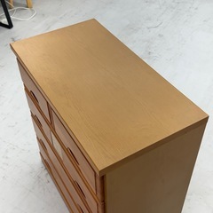 【お買い得‼️】コンパクト♪ 74cm幅4段ローチェスト タンス 衣類収納家具 木製ナチュラルブラウン♪の画像