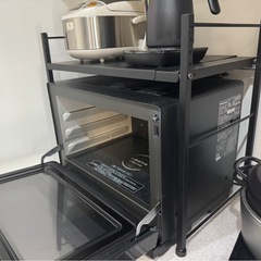 【11/3受け取りできる方】キッチンラック　幅を変えられます　ブラックの画像