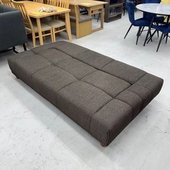 【超美品‼️】定価55,800円♪ 190cm幅ソファベッド 3人掛けソファ 背もたれ6段階角度調節 布製ダークブラウン♪の画像
