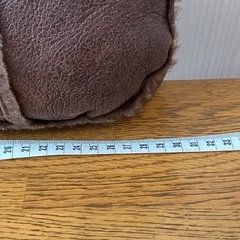 【韓国】ブラウン レザー ファー ショルダーバッグ　羊の皮の画像