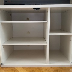 ■お譲り先決まりました■ コーナーテレビ台 ホワイト 収納棚付きの画像