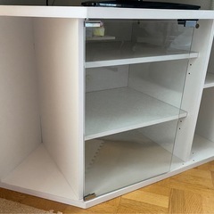 ■お譲り先決まりました■ コーナーテレビ台 ホワイト 収納棚付きの画像