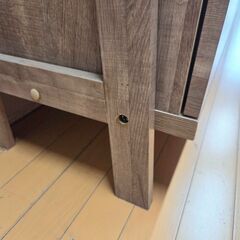 未使用訳あり シャビー＆ヴィンテージ キッチンボード 幅105 引出　奥行42 高さ175 カップボード レンジボード キッチン収納 食器棚の画像