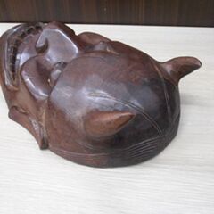 般若面 木彫り 彫刻 飾り 魔除け 仏教美術 お面 壁掛け 苫小牧西店の画像