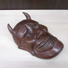 般若面 木彫り 彫刻 飾り 魔除け 仏教美術 お面 壁掛け 苫小牧西店の画像