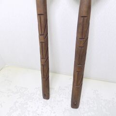木製　巨大スプーン＆フォーク　オブジェ・ガーデニングなど　木製スコップ・鋤・鍬・フォーク　非対面取り引きですの画像