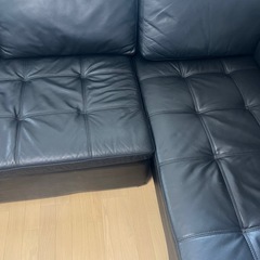 カウチ本革ソファーの画像