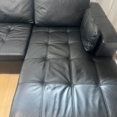 カウチ本革ソファーの画像