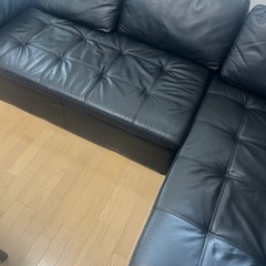 カウチ本革ソファーの画像