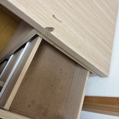 ナチュラル木製デスク 引き出し付き 回転チェアの画像