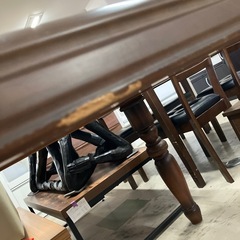 2510-429 木製ダイニングテーブル　キズ汚れ有りの画像