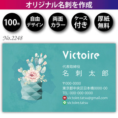 名刺印刷 100枚 両面 フルカラー 紙ケース付 No.2…