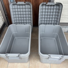 【10/19(日)限定★値下げ】トランクカーゴ　コンテナボックス　収納ボックス  50L グレー  2点セットの画像