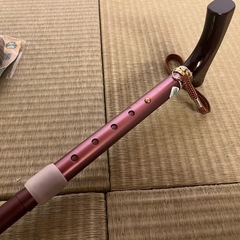 未使用保管品　新品同様◾️5段階調整可　軽量アルミステッキその2　ブラウン　替えゴム付き　主に男性向きの画像