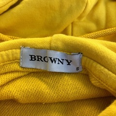 M2510-239 BROWNY トレーナー フード付き 長袖 Sサイズ イエロー 汚れ有り の画像