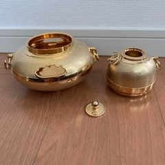 香炉　茶釜　24金メッキ　仏具の画像